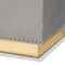 Baxton Studio Powell Glam and Luxe Grey Velvet Fabric and Gold PU Leather Storage Ottoman 175-11236-Zoro - alternate 10